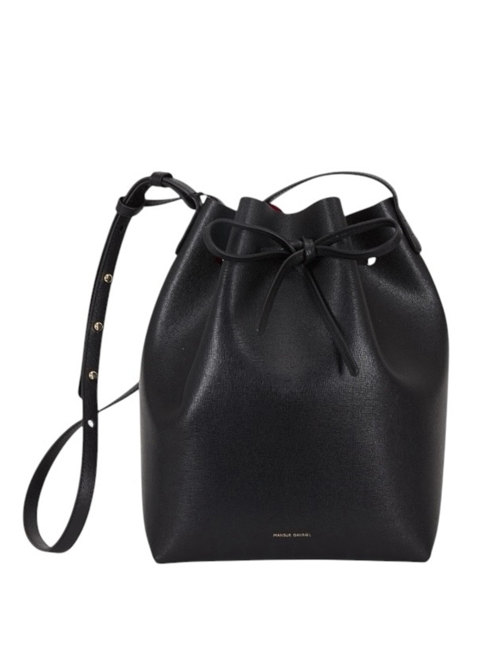 Mansur Gavriel Large Bucket Bag Smooth Leather Drawstring Top Crossbody Bag